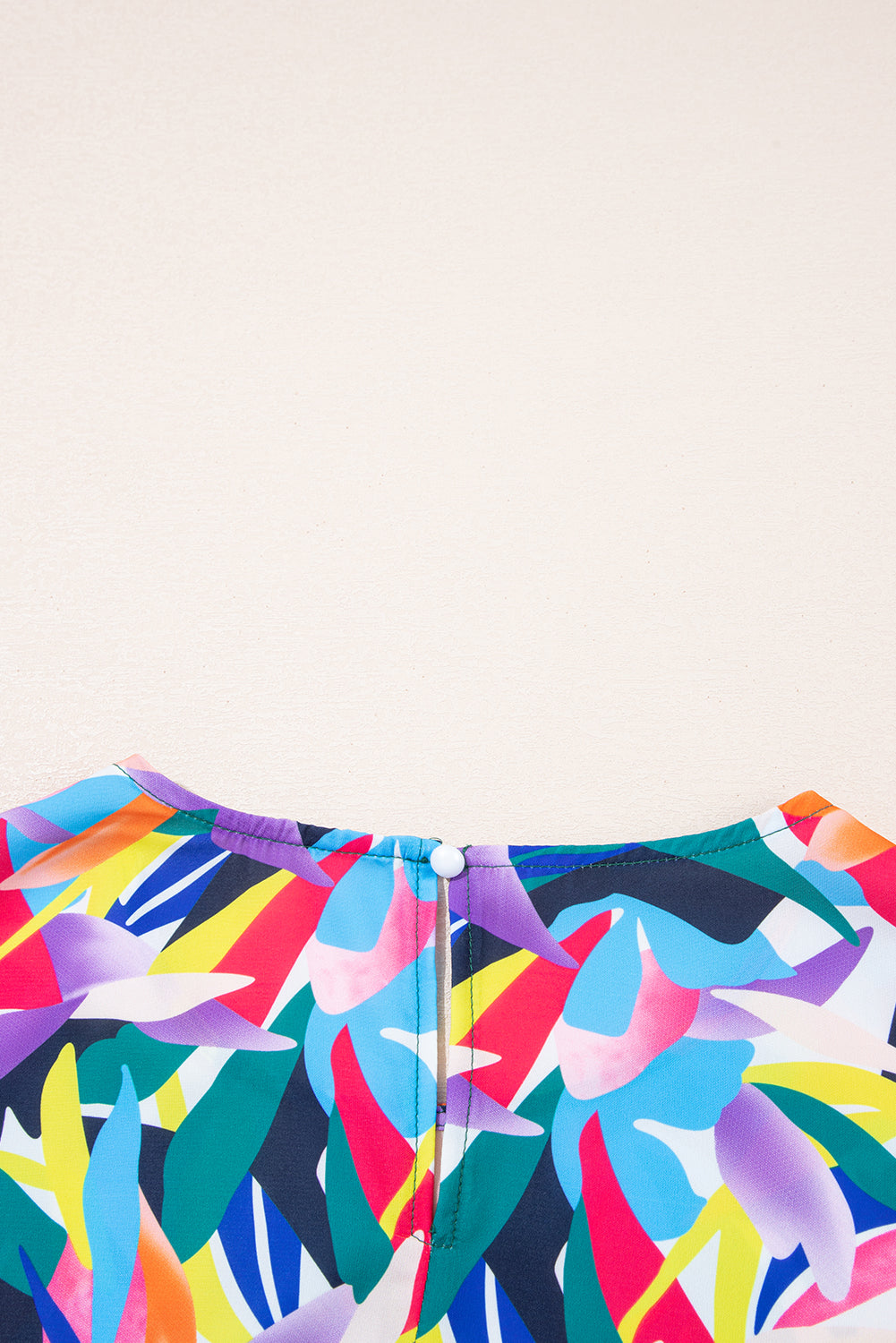 Blue Abstract Print Ruffle Sleeve Plus Size Tiered Maxi Dress