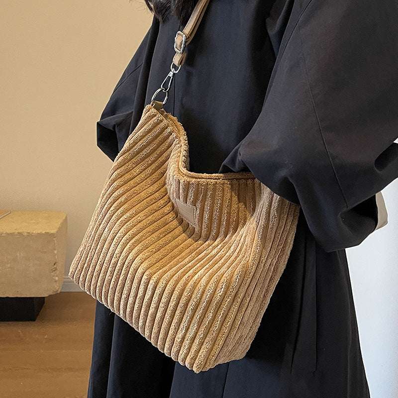 The Cozy Corduroy - Spacious Tote Bag with Shoulder Strap