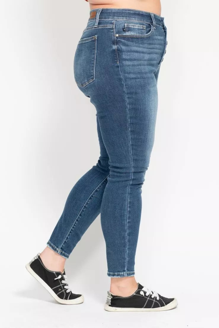 Judy Blue Full Size High Rise Button Fly Skinny Jeans Plus Size