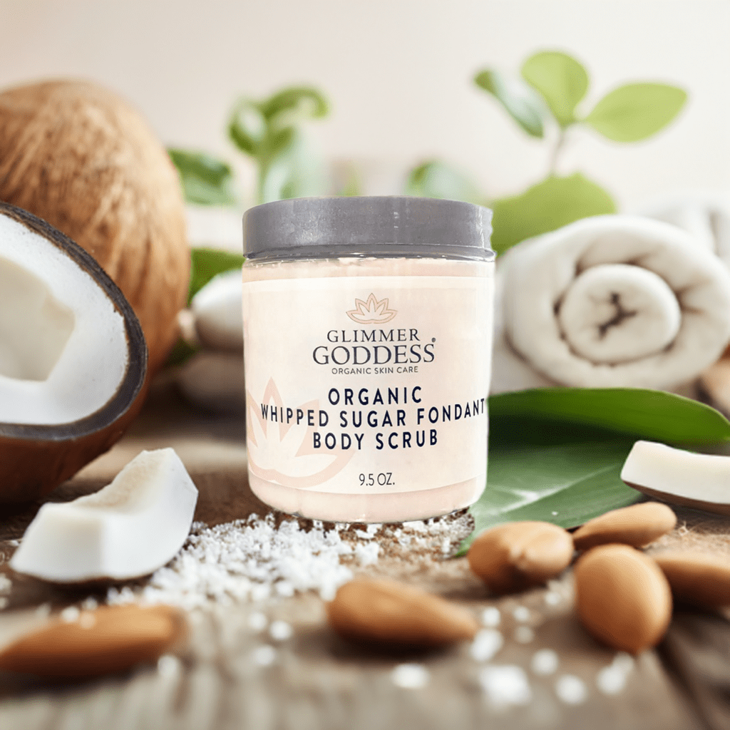 Glimmer Goddess Organic Whipped Sugar Fondant Exfoliating Body Scrub - Crepey Skin Treatment