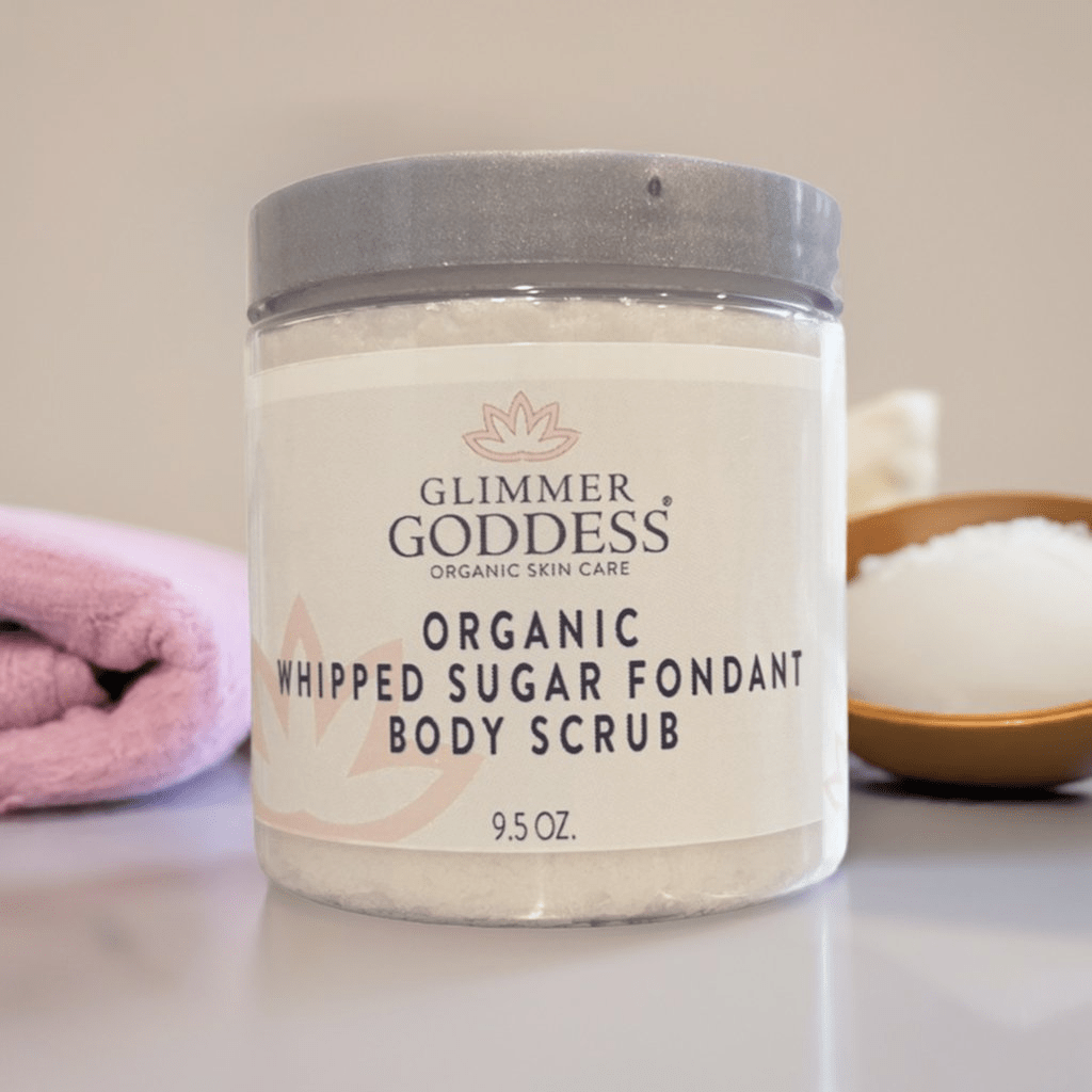 Glimmer Goddess Organic Whipped Sugar Fondant Exfoliating Body Scrub - Crepey Skin Treatment