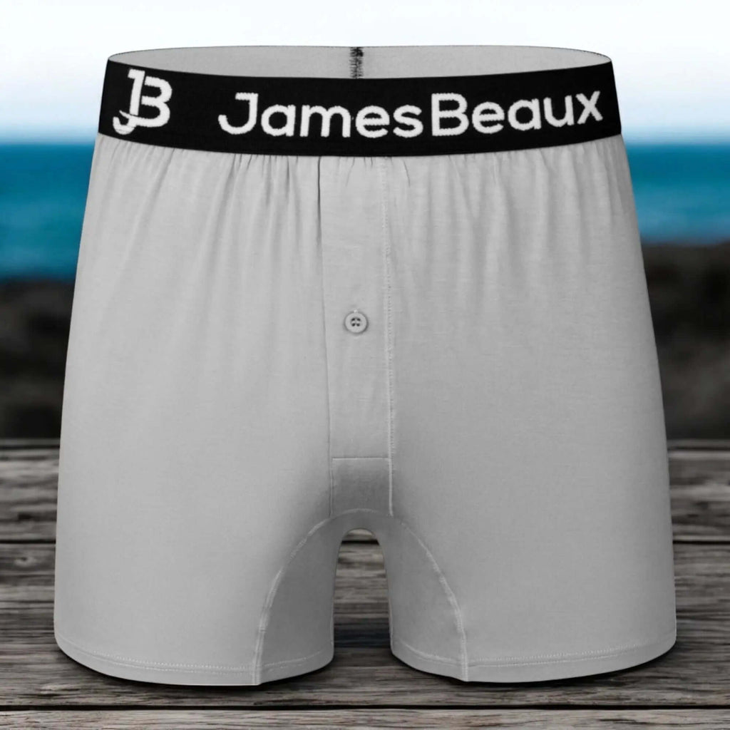 Men's Boxers James Beaux Heather Gray Bamboo Boxer Shorts - Ultra-Soft