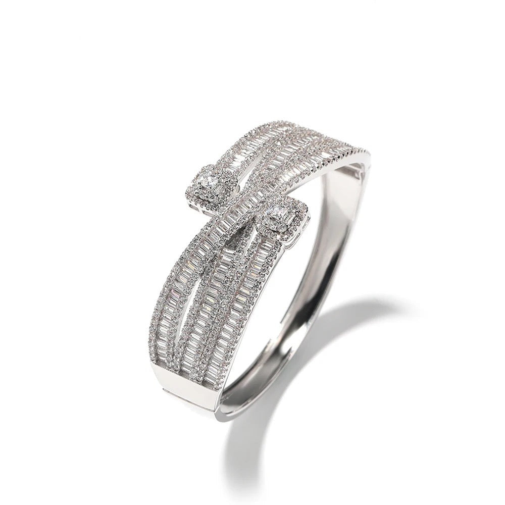 Thick Square Baguette Bangle