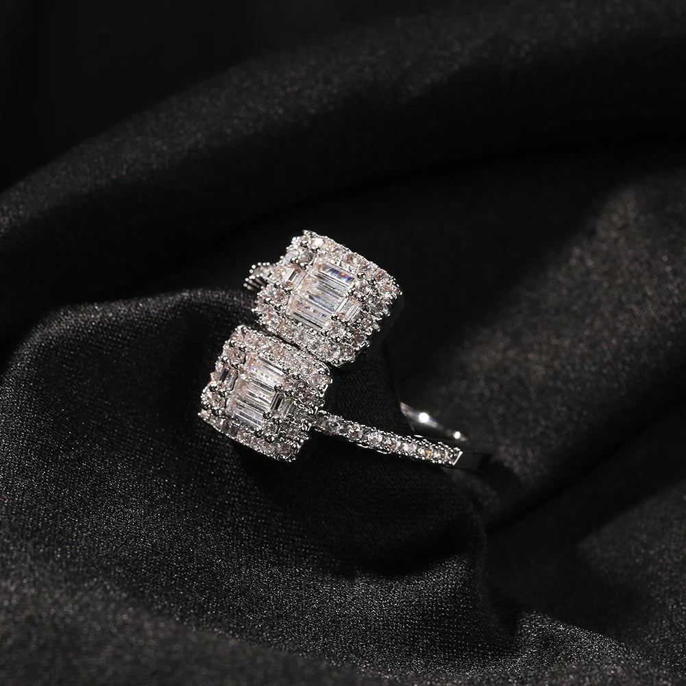 Icy Square Baguette Ring