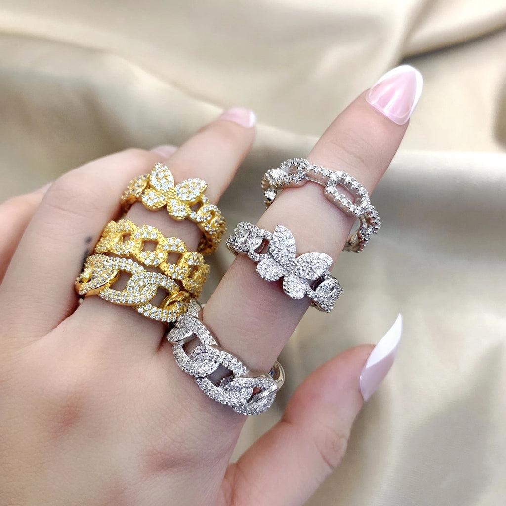 Cuban Link Butterfly Ring