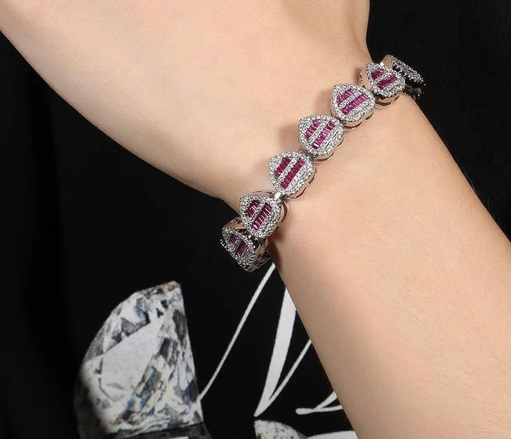 Icy Baguette Heart Bracelet