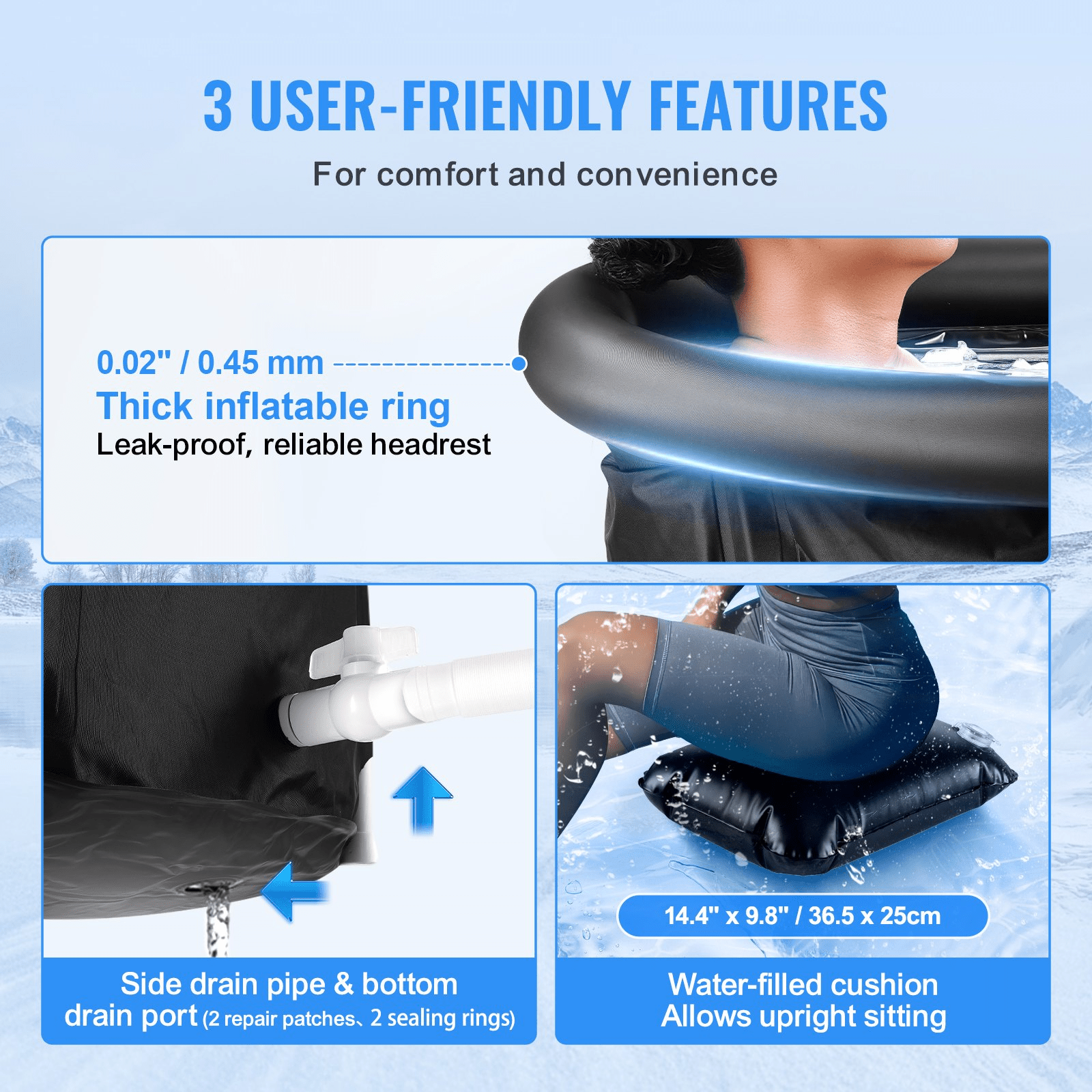 Inflatable Ice Bath Tub – Leakproof, Portable Cold Plunge for Full-Body Recovery