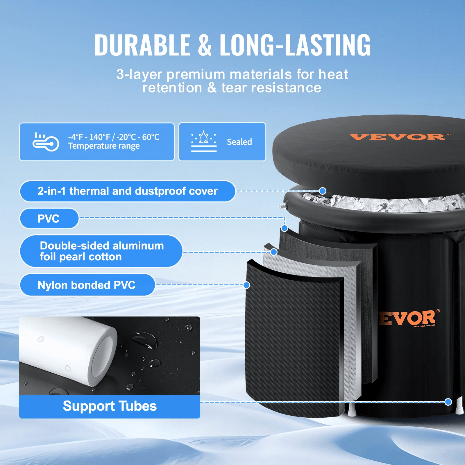 Inflatable Ice Bath Tub – Leakproof, Portable Cold Plunge for Full-Body Recovery