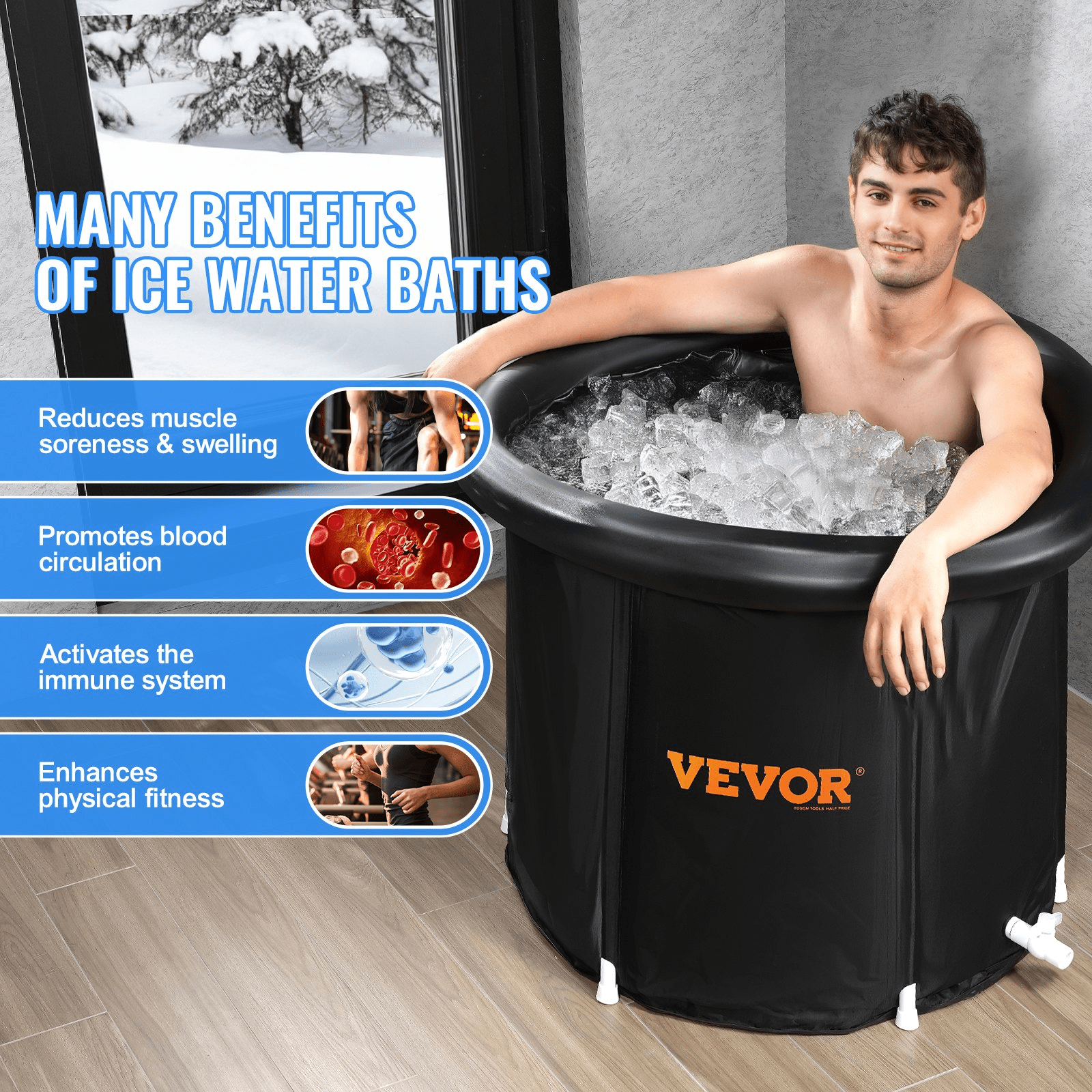 Inflatable Ice Bath Tub – Leakproof, Portable Cold Plunge for Full-Body Recovery