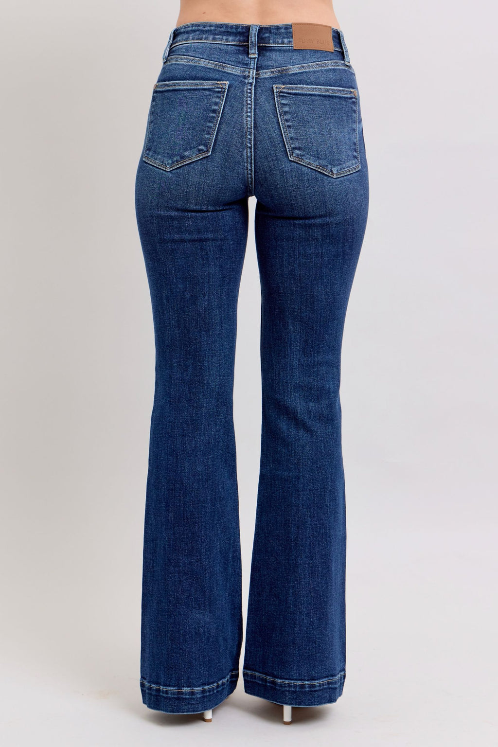 Judy Blue Full Size High Rise Flare Jeans with Pockets Plus Size