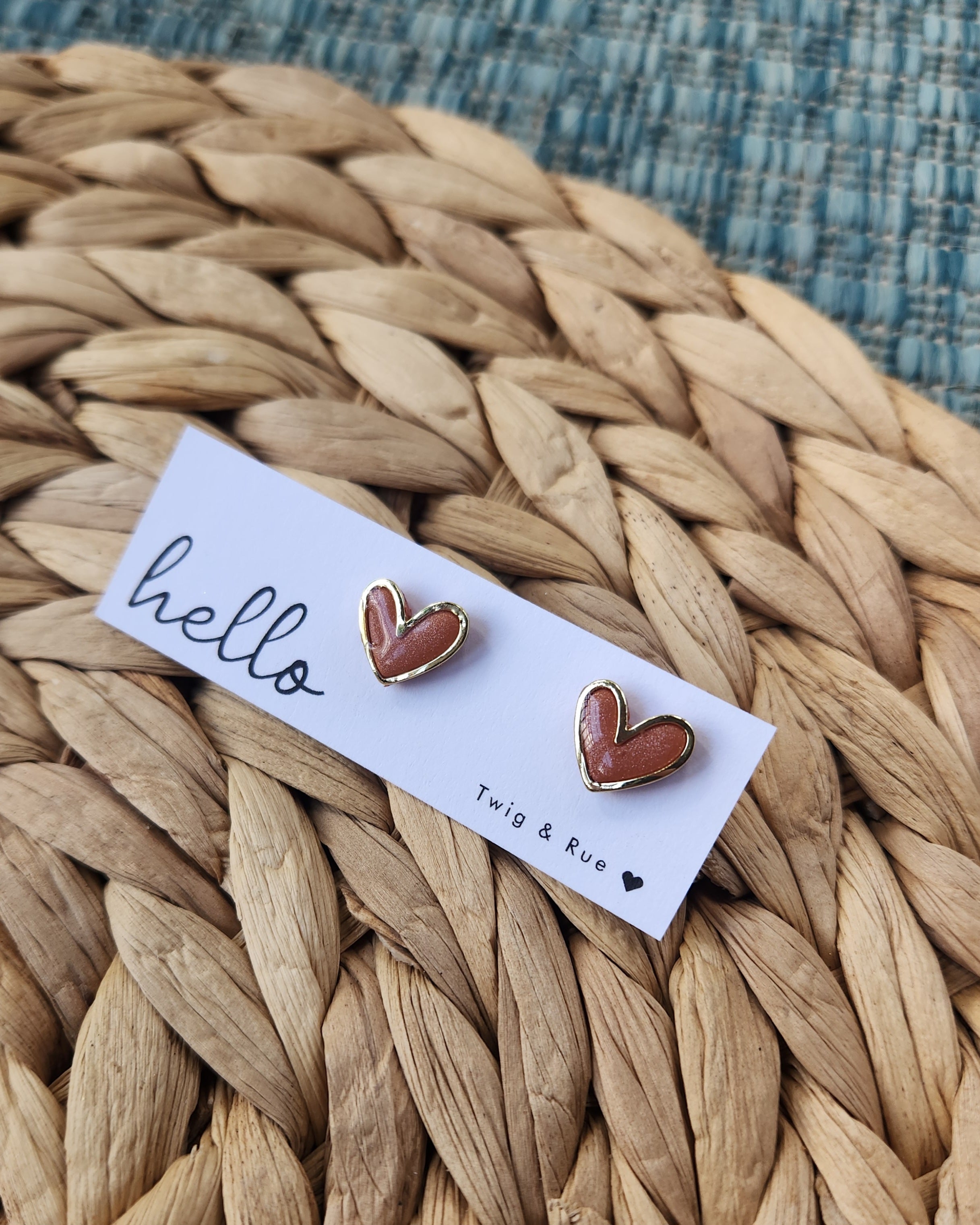 Heart clay studs