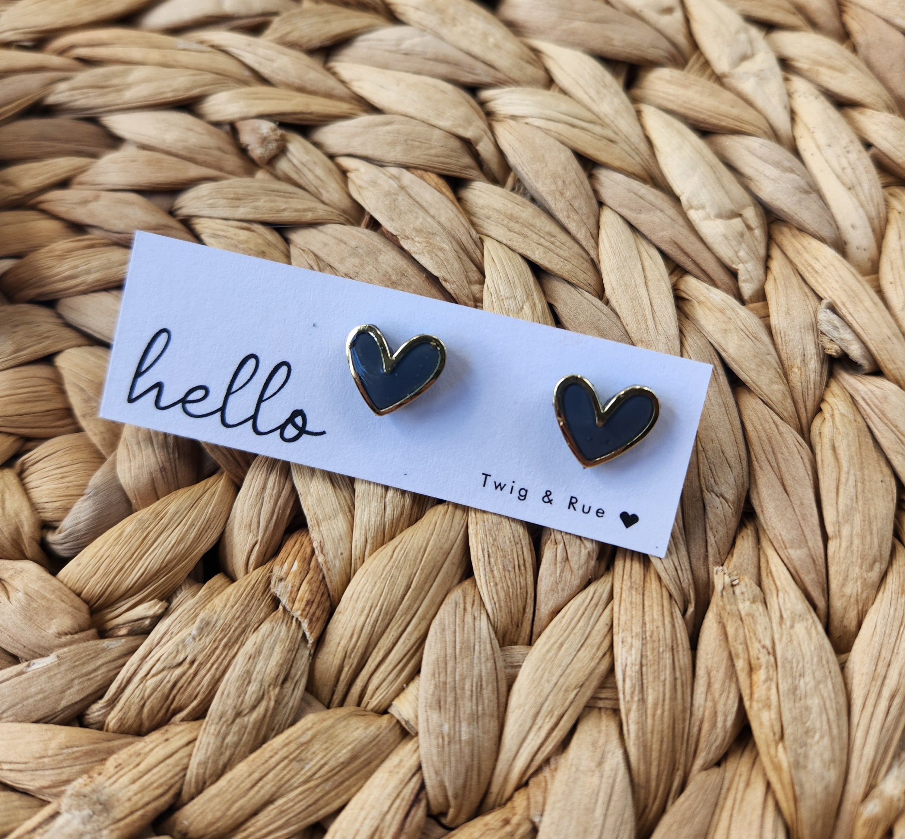 Heart clay studs