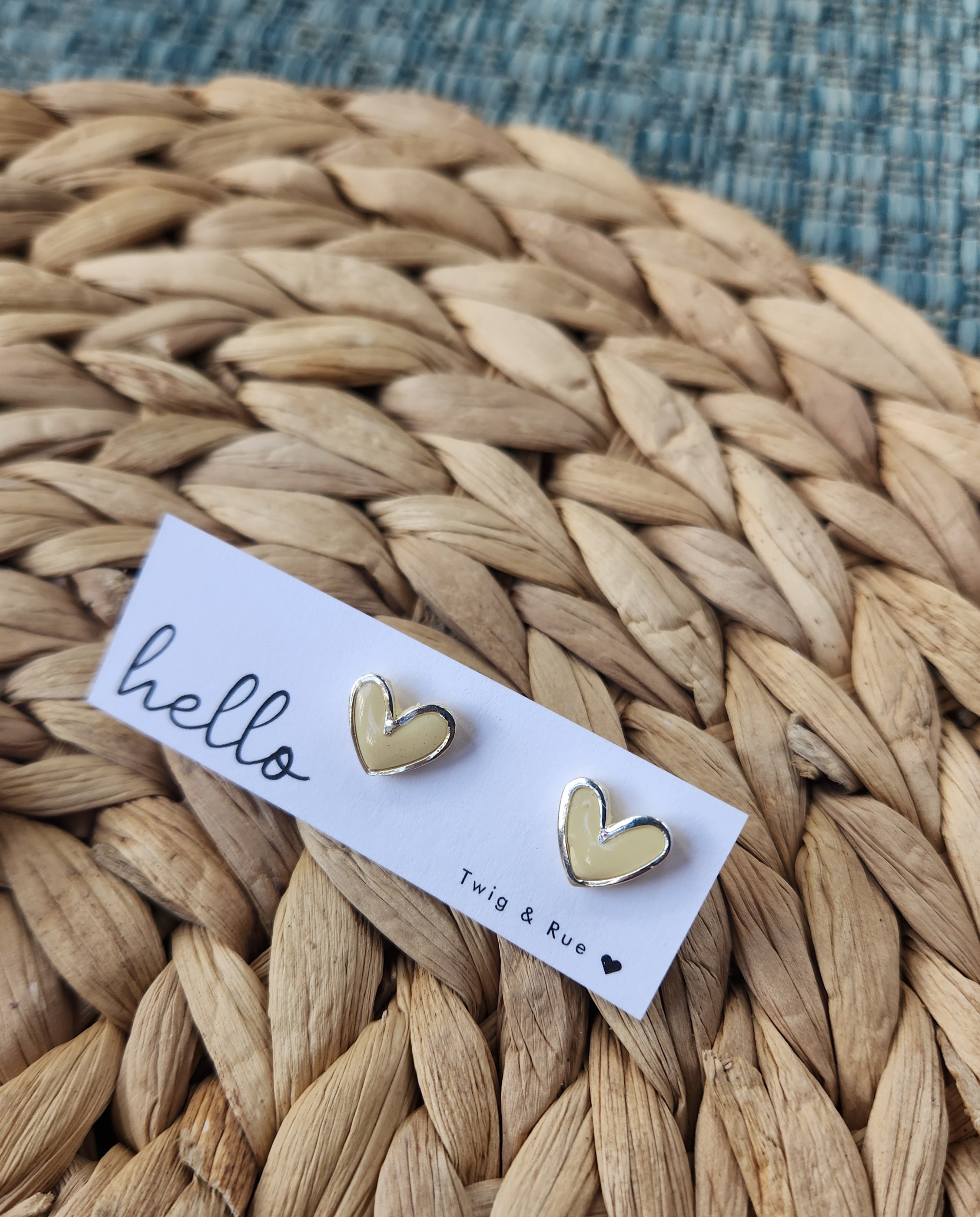 Heart clay studs