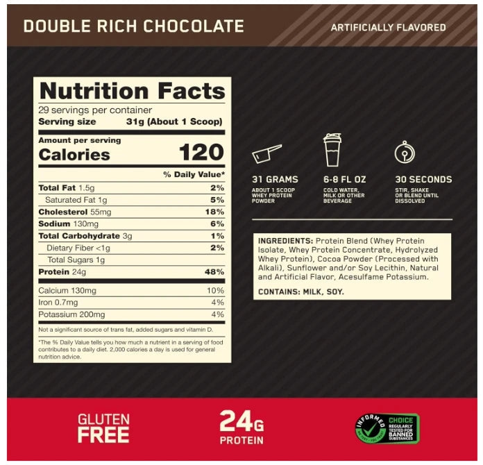 Gold Standard Whey 100% Protein 2 lb Optimum Nutrition ON Isolate Chocolate