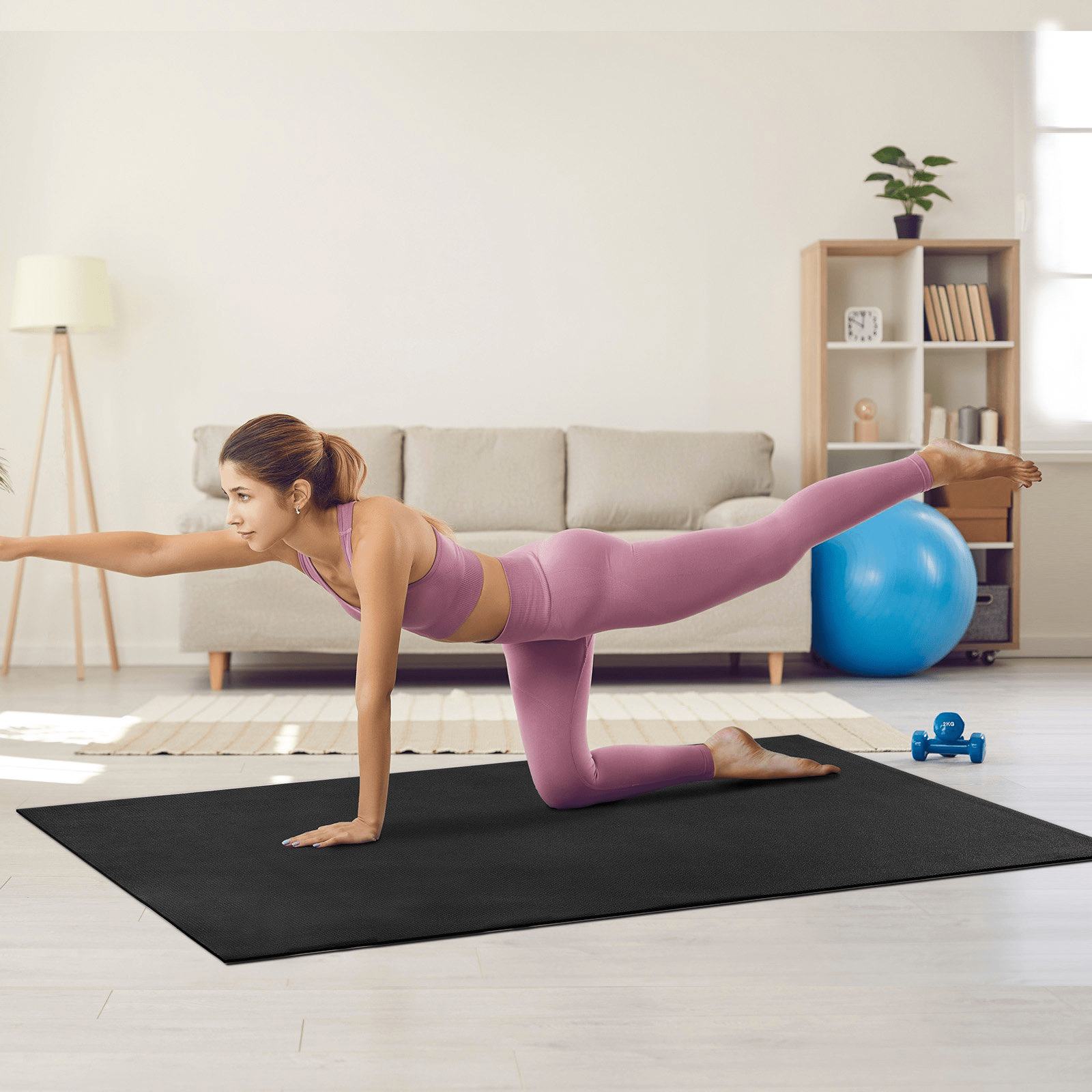 VEVOR Large Exercise Mat 7x5 ft – Non‑Slip Home Gym & Yoga Floor Mat