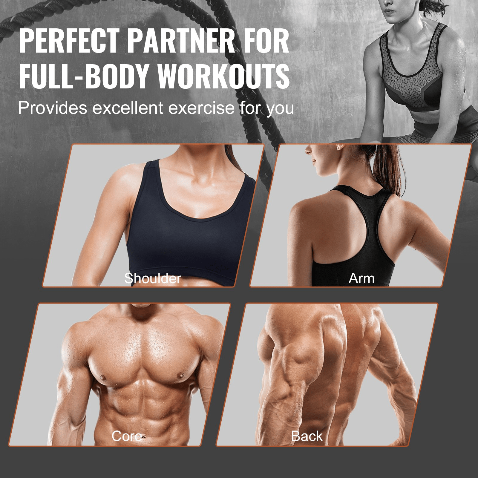 VEVOR Premium Battle Rope - 1.5" x 30ft for Home Gym & Strength Training