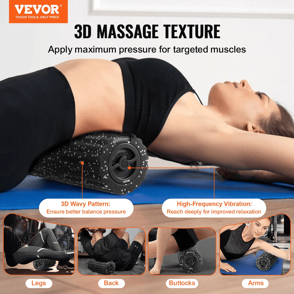 VEVOR Vibrating Muscle Recovery Foam Roller, 4 Intensities