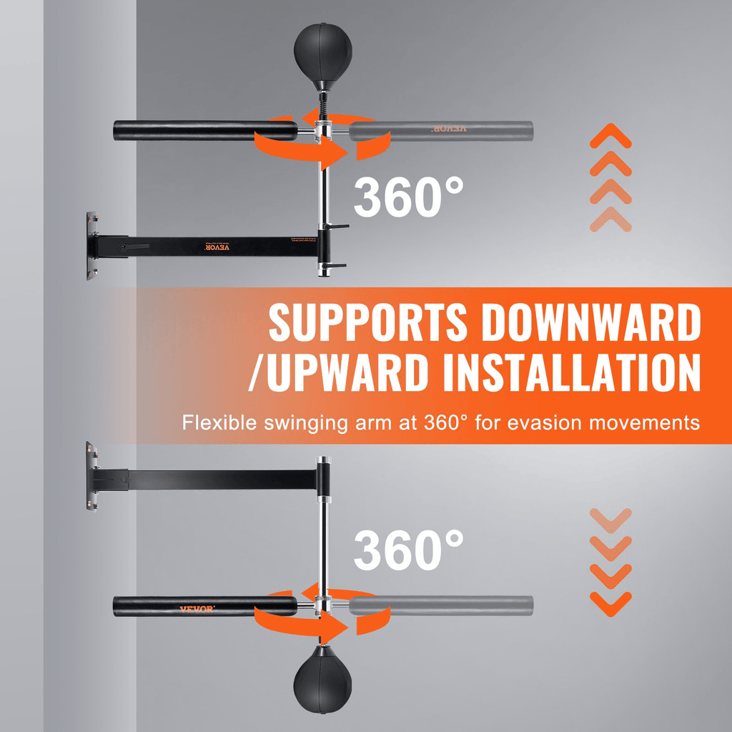 VEVOR Wall-Mount Boxing Spinning Bar with Punching Ball – Precision Reflex Trainer for Combat Athletes