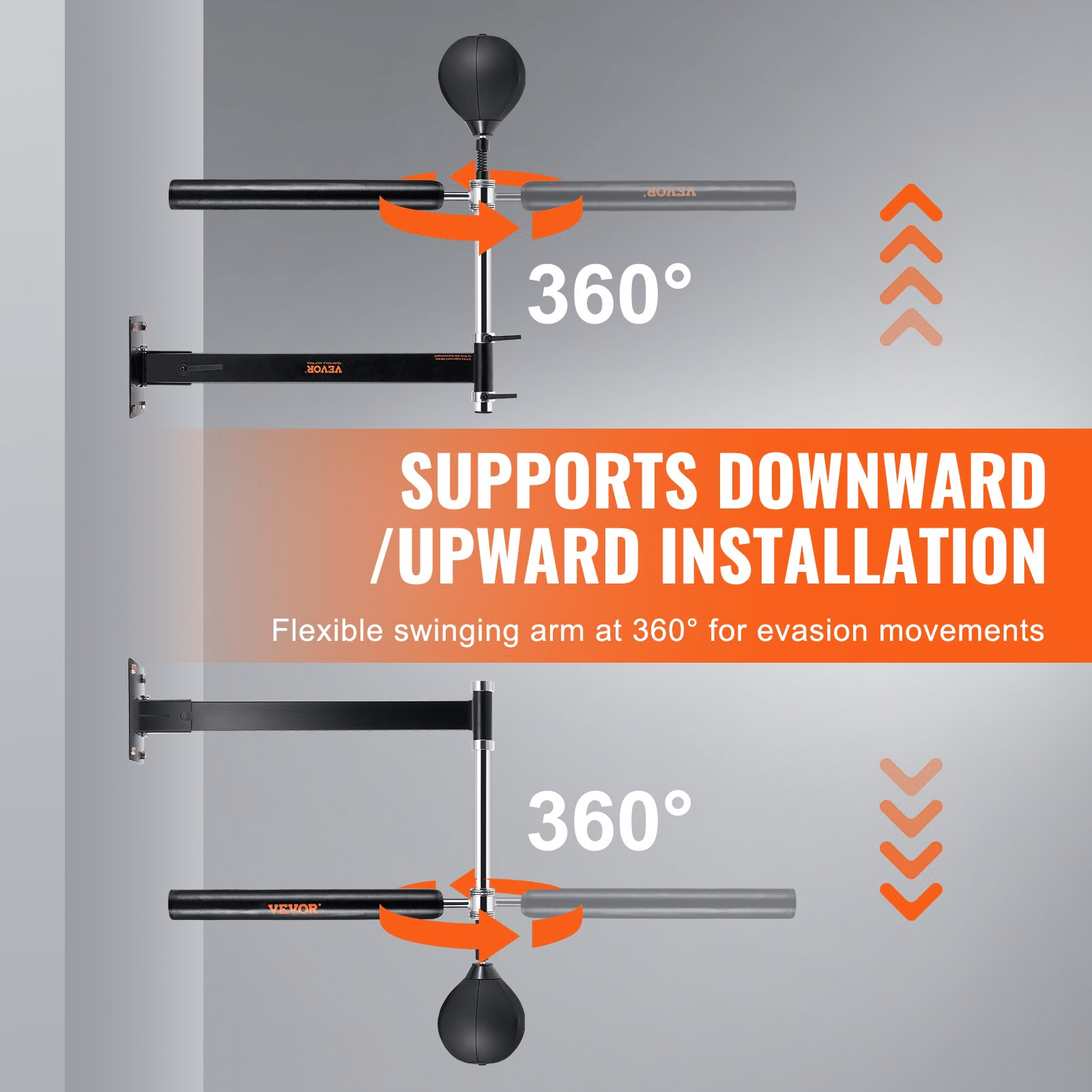 VEVOR Wall-Mount Boxing Spinning Bar with Punching Ball – Precision Reflex Trainer for Combat Athletes