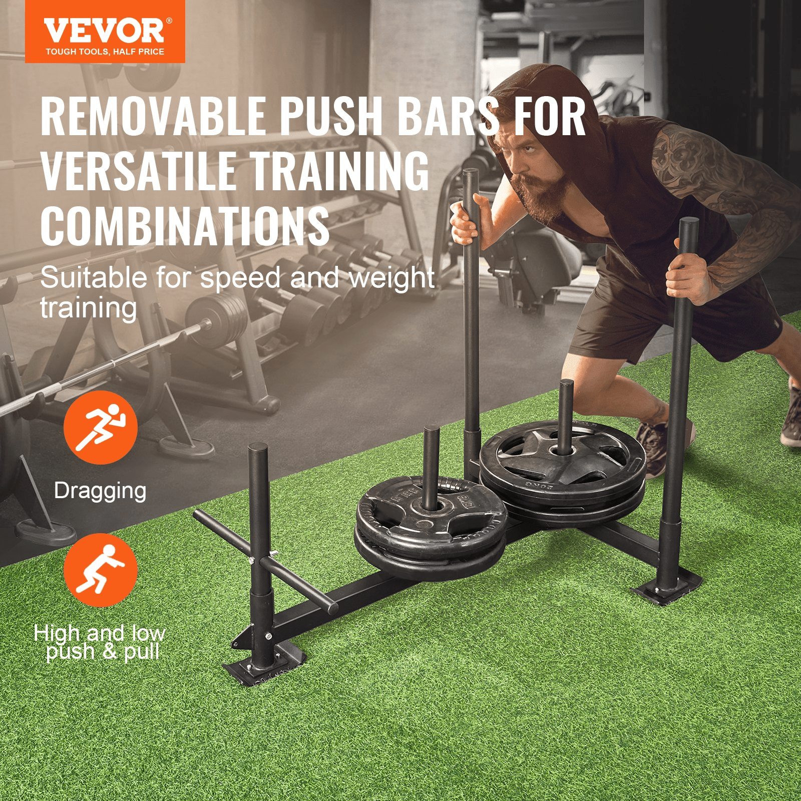 VEVOR Power Sled Push Pull – 500 lb Training Sled